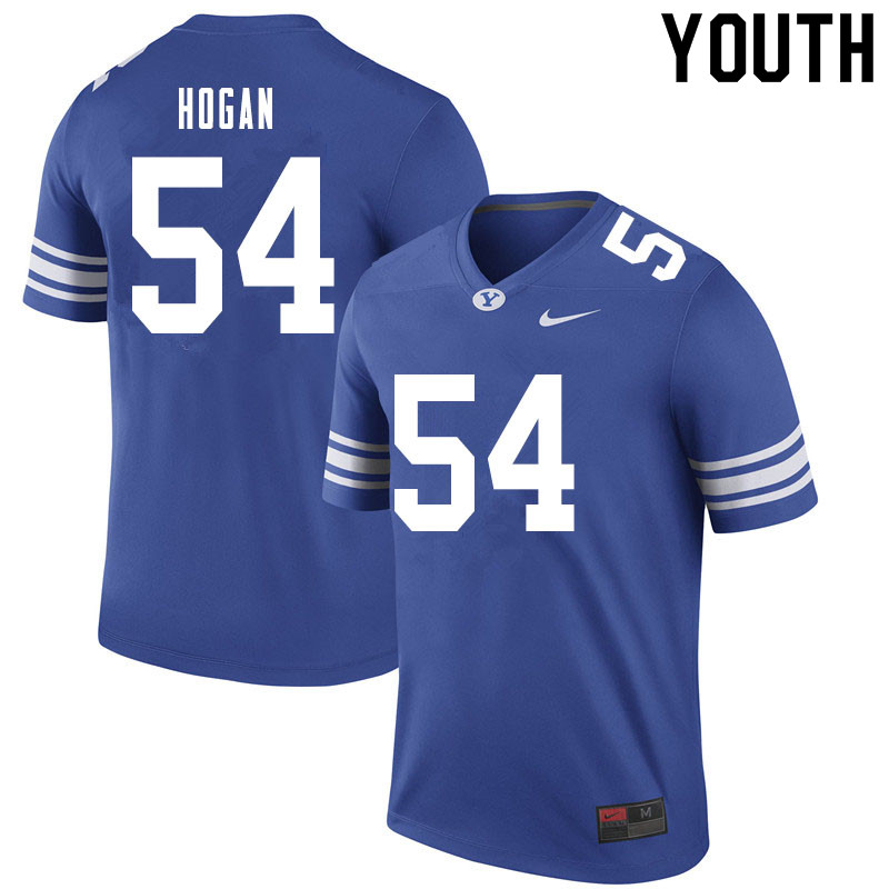 Youth #54 Britton Hogan BYU Cougars College Football Jerseys Sale-Royal - Click Image to Close